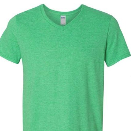 Gildan Unisex Softstyle V-Neck Heather Irish Green